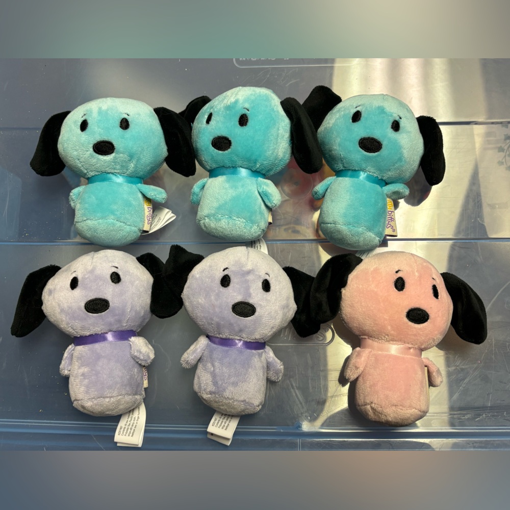 Colorful Snoopy Plush Itty Bittys Hallmark Set of 6